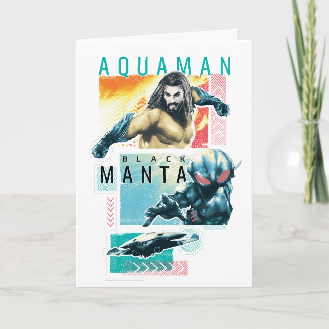 Aquaman | grafiska modernistiska Aquaman & svart Kort (Framsida)