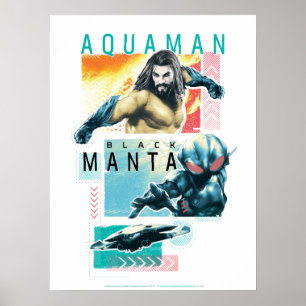 Aquaman grafiska modernistiska Aquaman & svart Poster