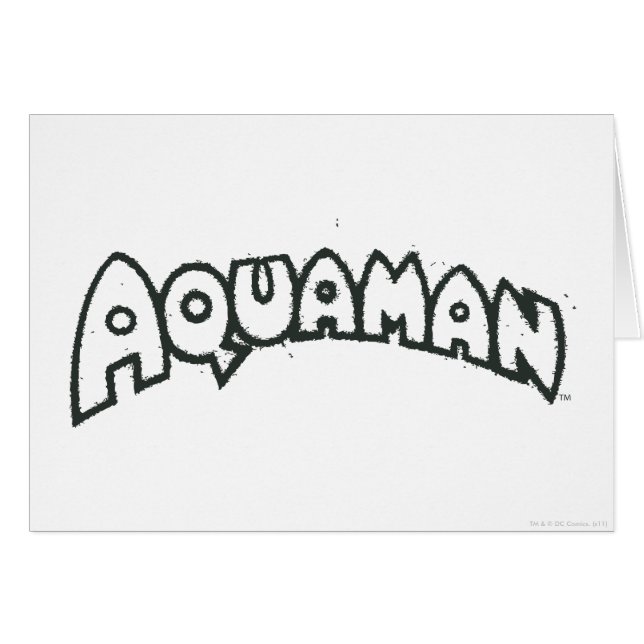 Aquaman Grunge Black Logotyp 2 Hälsningskort (Framsidan Horizontal)