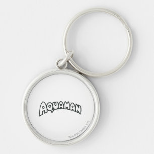 Aquaman Grunge Black Logotyp 2 Rund Silverfärgad Nyckelring