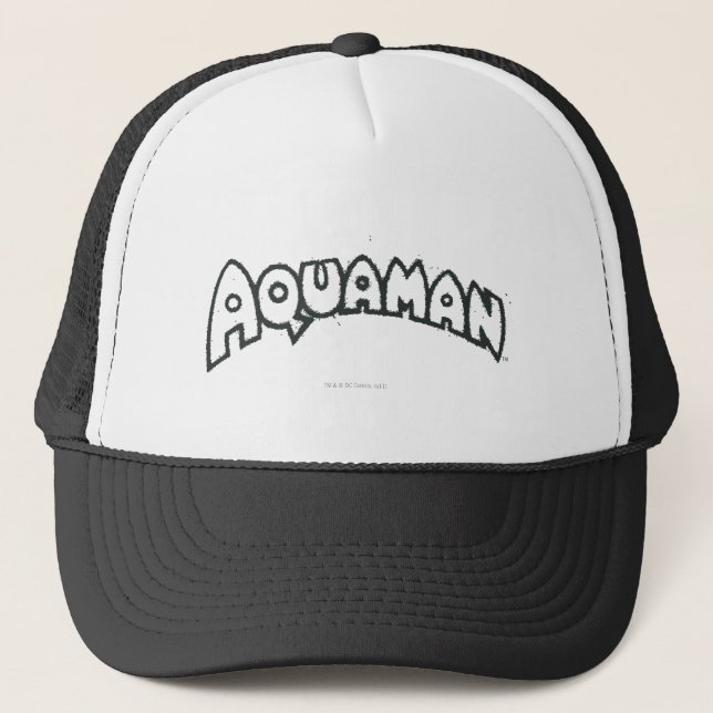 Aquaman Grunge Black Logotyp 2 Truckerkeps (Framsida)