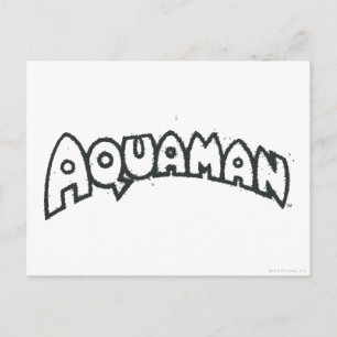 Aquaman Grunge Black Logotyp 2 Vykort