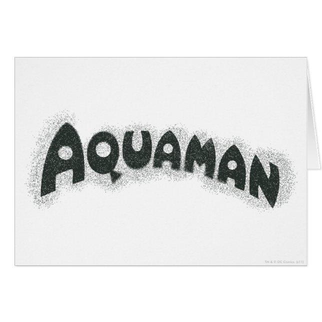 Aquaman Grunge Black Logotyp Hälsningskort (Framsidan Horizontal)