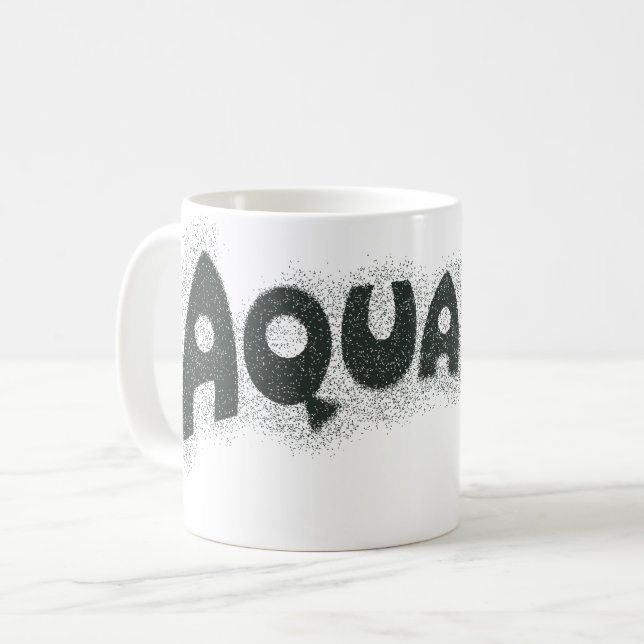 Aquaman Grunge Black Logotyp Kaffemugg (Framsida vänster)