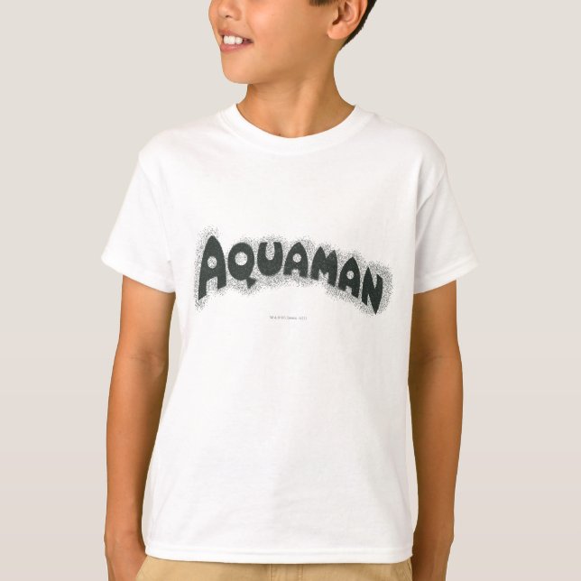 Aquaman Grunge Black Logotyp Tee (Framsida)