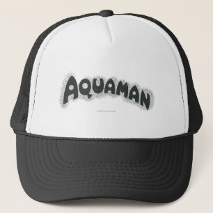 Aquaman Grunge Black Logotyp Truckerkeps