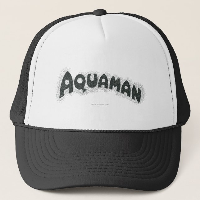 Aquaman Grunge Black Logotyp Truckerkeps (Framsida)