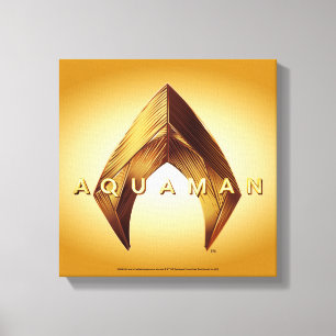 Aquaman   guld- Aquaman logotyp Canvastryck