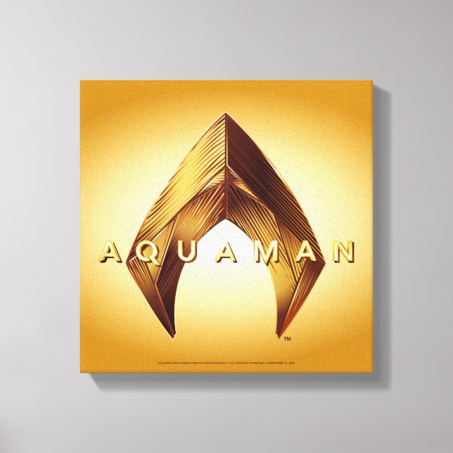 Aquaman | guld- Aquaman logotyp Canvastryck (Framsida)