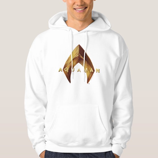 Aquaman | guld- Aquaman logotyp Hoodie (Framsida)
