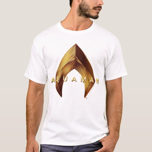 Aquaman | guld- Aquaman logotyp T Shirt (Framsida)