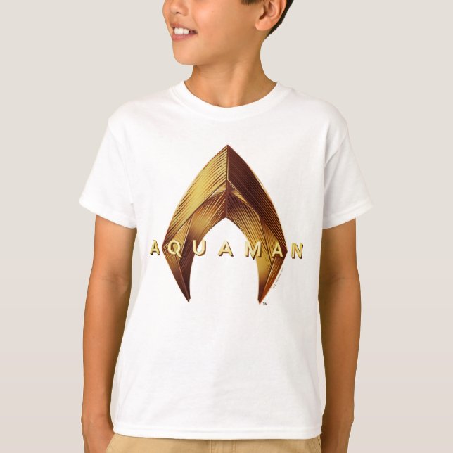 Aquaman | guld- Aquaman logotyp T Shirt (Framsida)