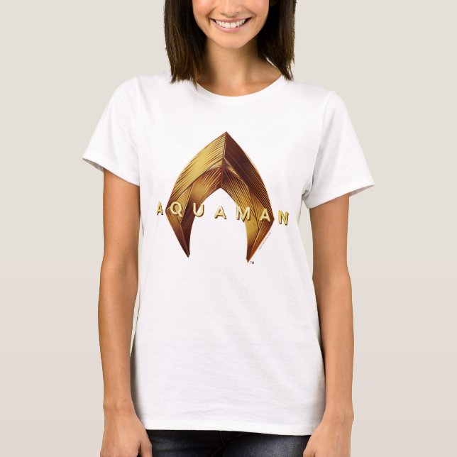Aquaman | guld- Aquaman logotyp T Shirt (Framsida)