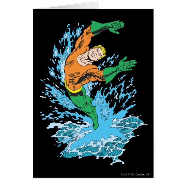 Aquaman Leaps in Wave Hälsningskort (Framsidan)