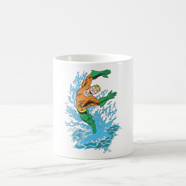 Aquaman Leaps in Wave Kaffemugg (Center)