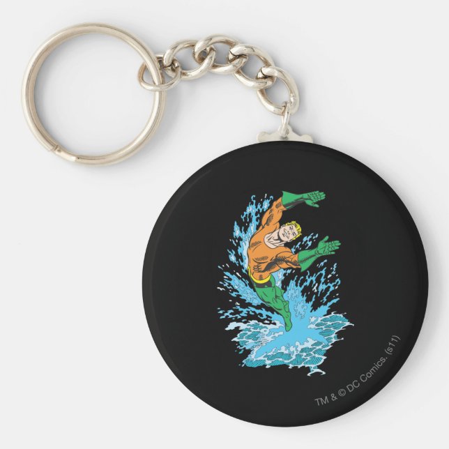Aquaman Leaps in Wave Nyckelring (Framsidan)