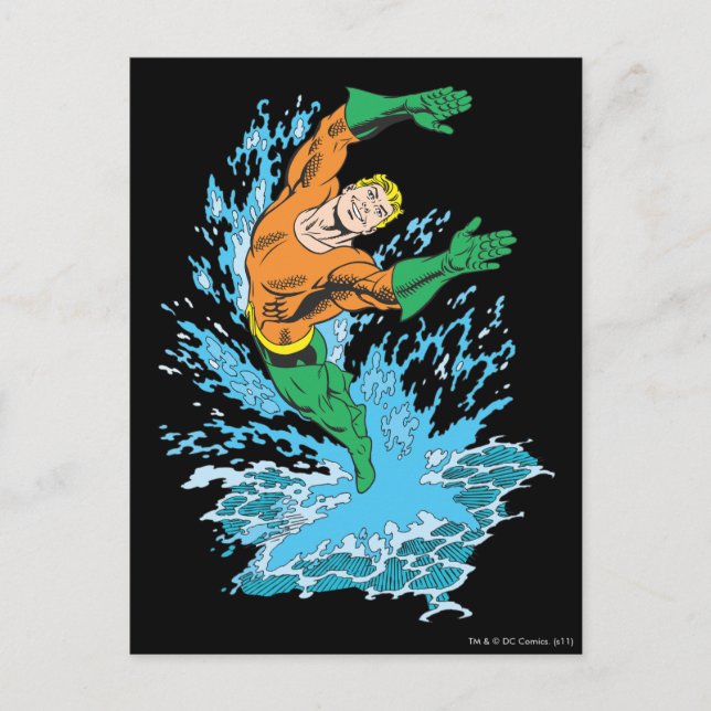 Aquaman Leaps in Wave Vykort (Framsida)