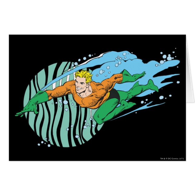 Aquaman Leaps Lämnat Hälsningskort (Framsidan Horizontal)