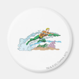 Aquaman Leaps over Coral Magnet