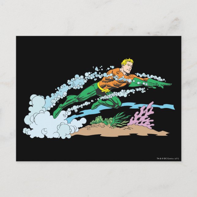 Aquaman Leaps over Coral Vykort (Framsida)