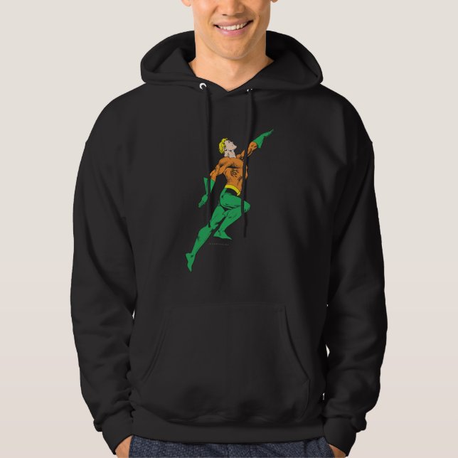 Aquaman Leaps Up Hoodie (Framsida)