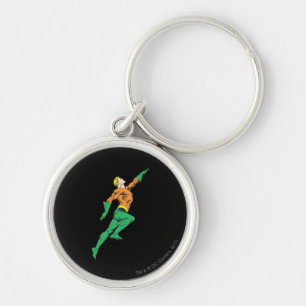Aquaman Leaps Up Rund Silverfärgad Nyckelring