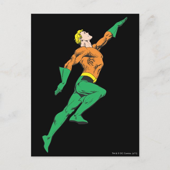 Aquaman Leaps Up Vykort (Framsida)