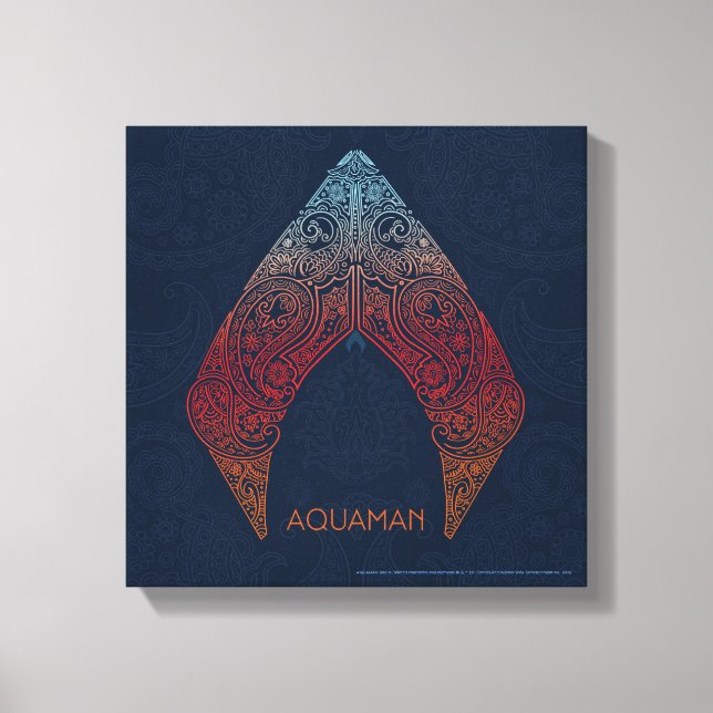 Aquaman | Logotypen Paisley Aquaman Canvastryck (Framsida)