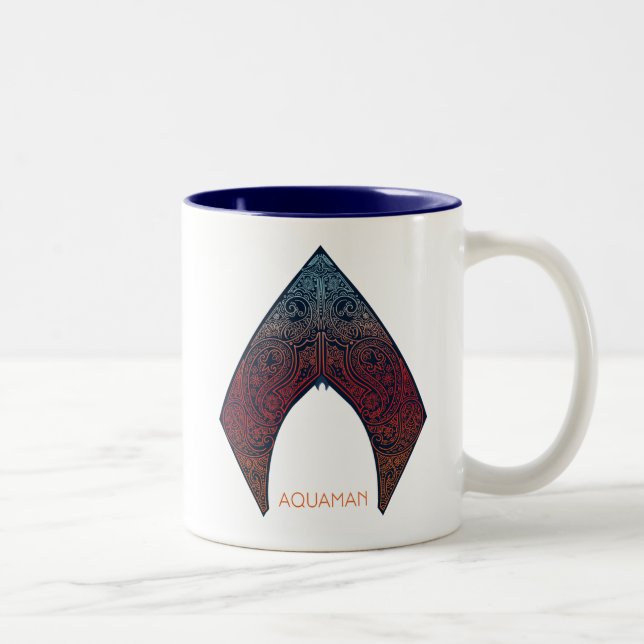 Aquaman | Logotypen Paisley Aquaman Två-Tonad Mugg (Höger)