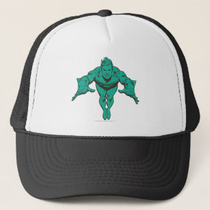 Aquaman Lunging Forward - Teal Truckerkeps