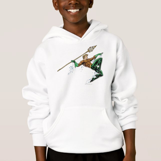 Aquaman Lunging med Spear T Shirt (Framsida)