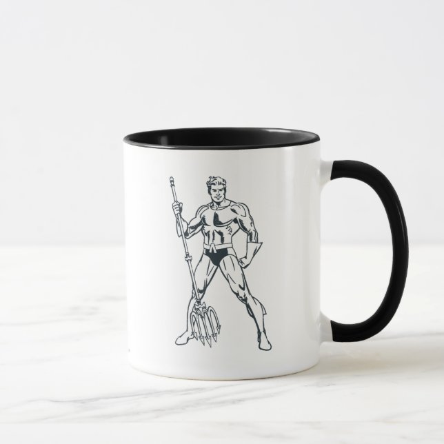 Aquaman med Pitchfork BW Mugg (Höger)