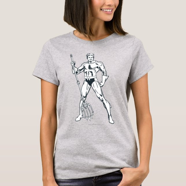 Aquaman med Pitchfork BW Tee (Framsida)