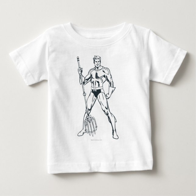 Aquaman med Pitchfork BW Tee (Framsida)