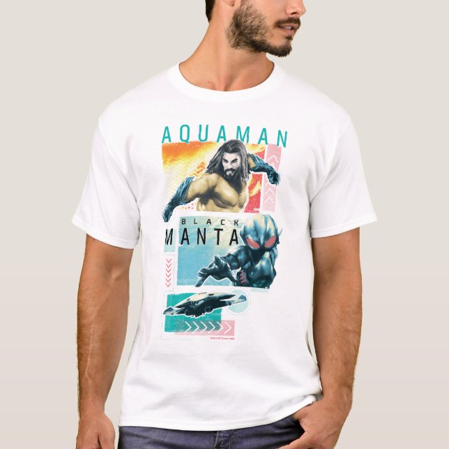 Aquaman | Modernist Aquaman & Black Manta Graphic T Shirt (Framsida)