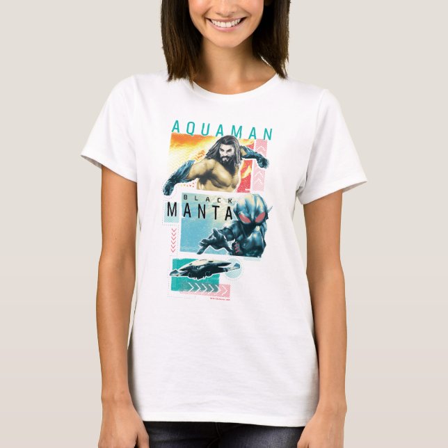 Aquaman | Modernist Aquaman & Black Manta Graphic T Shirt (Framsida)