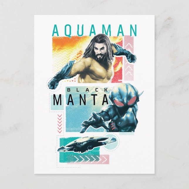 Aquaman | Modernist Aquaman & Black Manta Graphic Vykort (Framsida)