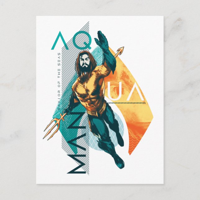 Aquaman | Modernist Aquaman Collage Vykort (Framsida)