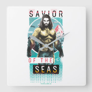 Aquaman   Modernistisk grafik "Havets sjö" Fyrkantig Klocka