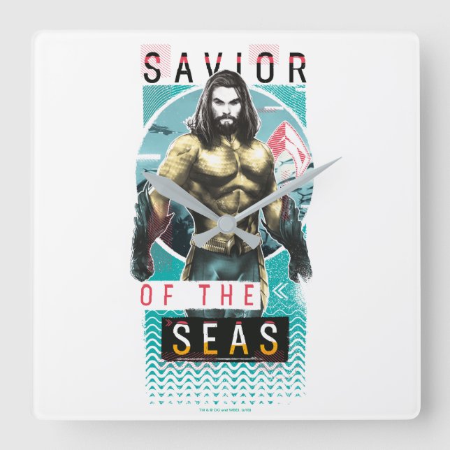 Aquaman | Modernistisk grafik "Havets sjö" Fyrkantig Klocka (Framsida)