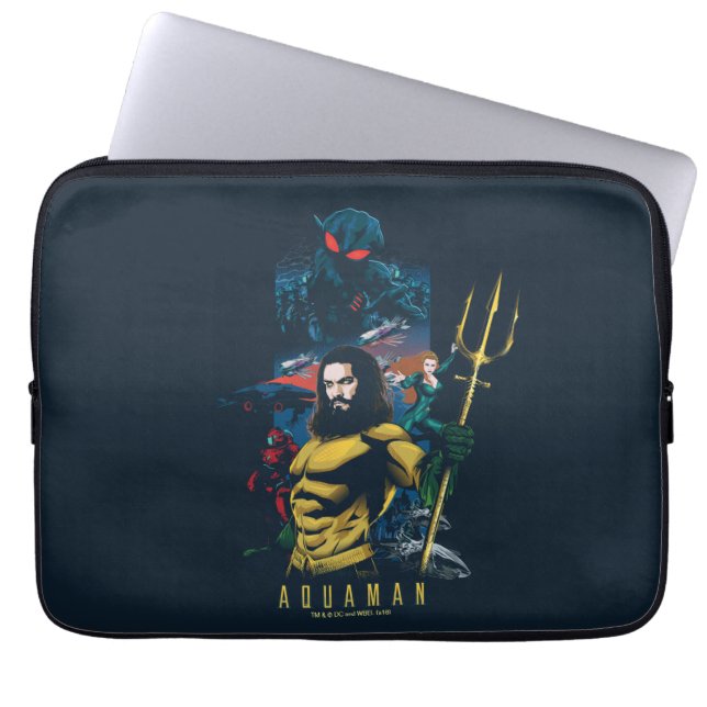 Aquaman | Orin, Mera och Black Manta Graphic Laptop Fodral (Framsidan)