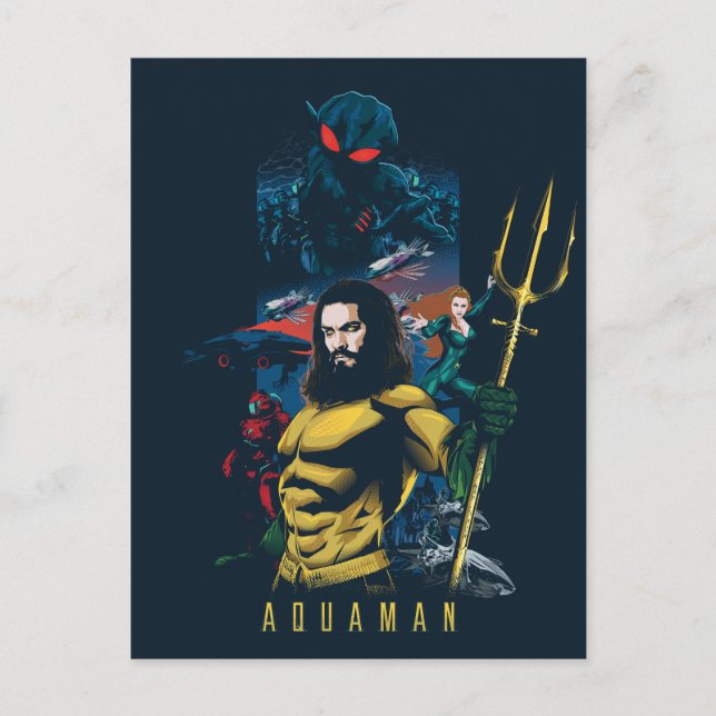Aquaman | Orin, Mera och Black Manta Graphic Vykort (Framsida)