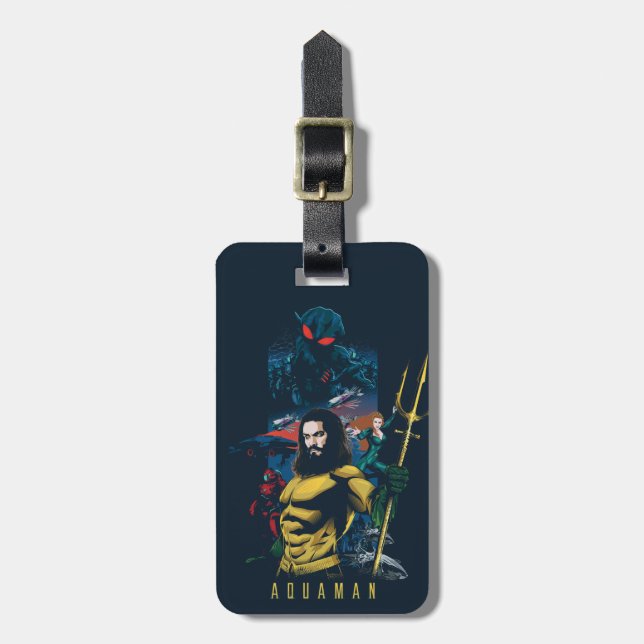 Aquaman | Orin, Mera och grafisk svart Manta Bagagebricka (Vertikal Framsida)