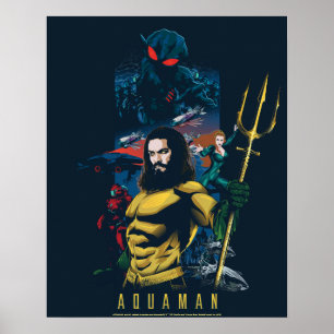 Aquaman Orin, Mera och grafisk svart Manta Poster