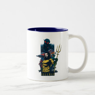 Aquaman Orin, Mera och grafisk svart Manta Två-Tonad Mugg