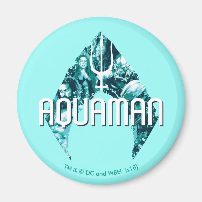 Aquaman | Orin, Mera, Orm och Black Manta i Symbol Magnet (Framsidan)