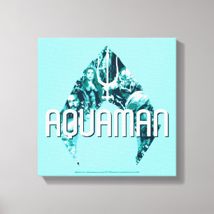 Aquaman   Orin, Mera, Orm & svart Manta i symbol Canvastryck