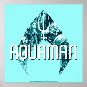 Aquaman Orin, Mera, Orm & svart Manta i symbol Poster