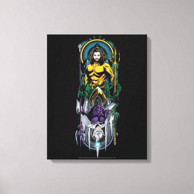 Aquaman | Orin & Orm Reversible Art nouveau Panel Canvastryck (Framsida)