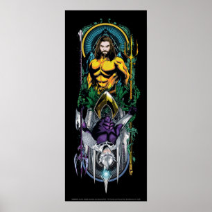 Aquaman Orin & Orm Reversible Art nouveau Panel Poster